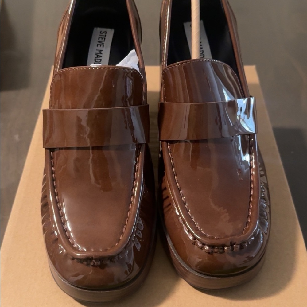Steve Madden Glossy Chocolate Loafers for Men